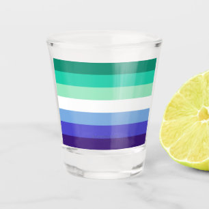 Verre A Shot La palette de drapeau des hommes gays trans-inclus