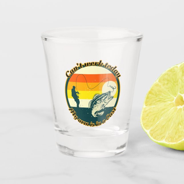 Verre A Shot La pêche amusante ne peut pas fonctionner aujourd' (Devant)