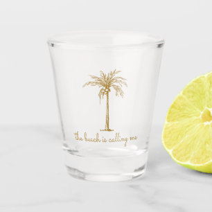Verre A Shot La plage m'appelle Palmier à coco doré