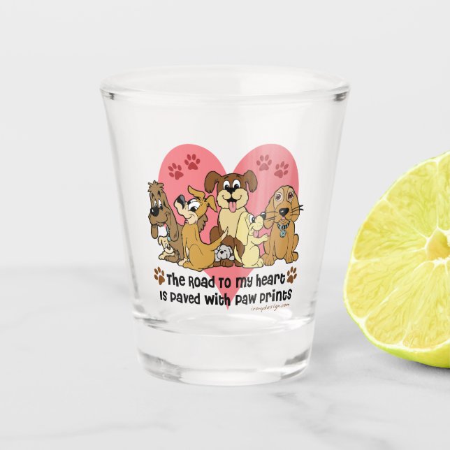 Verre A Shot La Route De Mes Chiens Coeurs (Devant)
