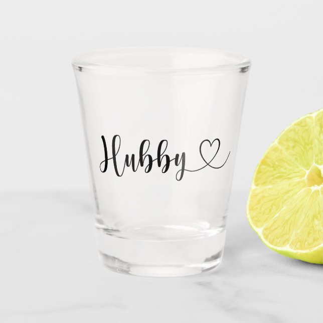 Verre A Shot La typographie hubby au coeur (Devant)