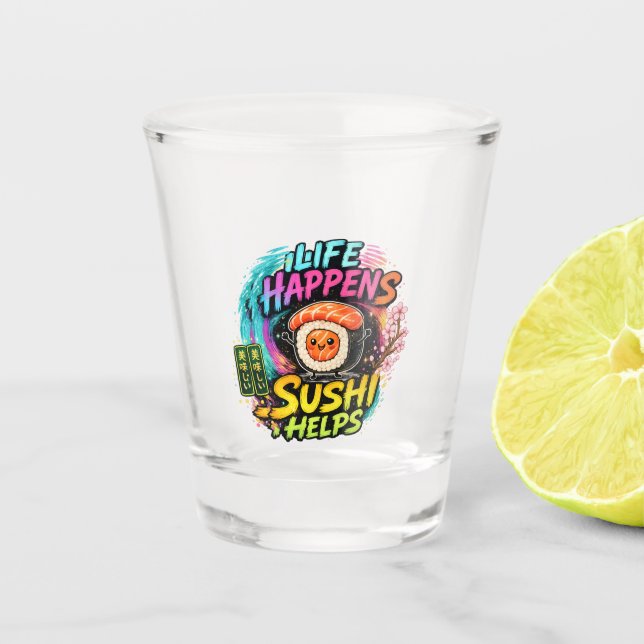 Verre A Shot La vie arrive Sushi aide (Devant)