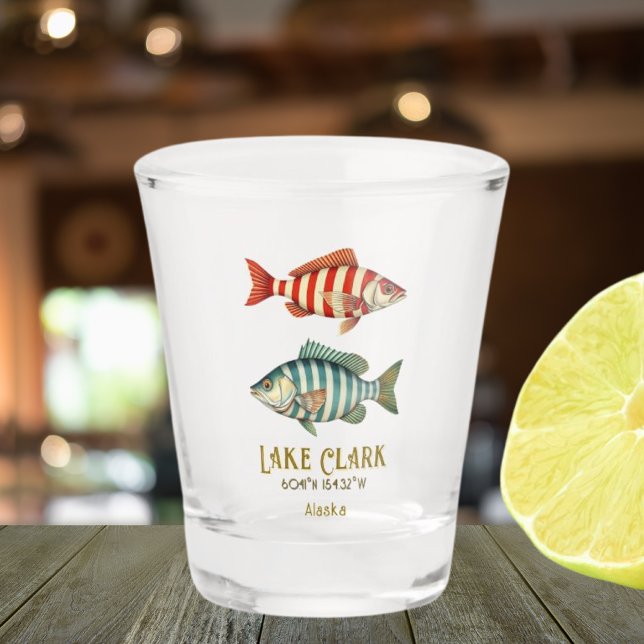 Verre A Shot Lac Clark Alaska États-Unis poisson nautique (Créateur téléchargé)