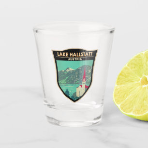 Verre A Shot Lac Hallstatt Autriche Travel Art Vintage