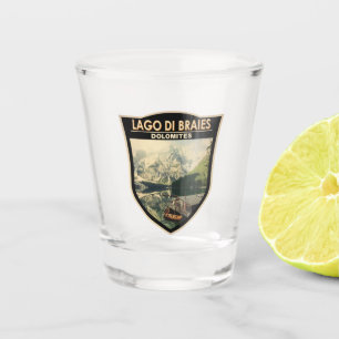 Verre A Shot Lago di Braies Italie Travel Art Vintage
