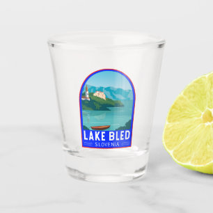 Verre A Shot Lake Bled Slovénie Travel Retro Art Vintage