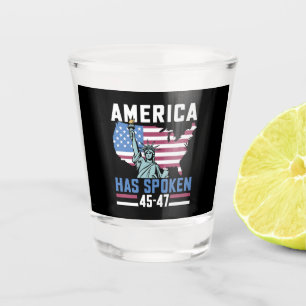 Verre A Shot L'Amérique a parlé 45 47 Président Trump Vintage