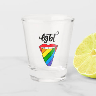 Verre A Shot Langue arc-en-ciel LGBT