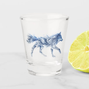 Verre A Shot L'art Abstrait du loup : Illustration géométrique