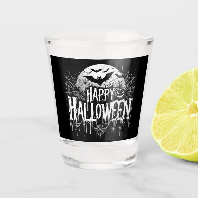 Verre A Shot L'art d'Halloween vintage (Devant)