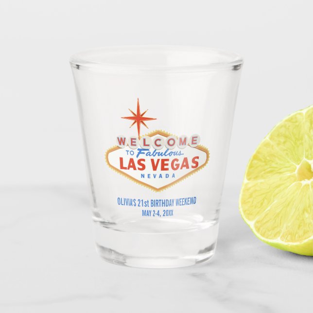 Verre A Shot Las Vegas Anniversaire Week-end Fête Favoriser Cus (Devant)