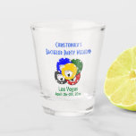 Verre A Shot Las Vegas Bachelor Party Favor Casino Poker<br><div class="desc">Going to Vegas or to another gambling location for your bachelor party?  Then this custom shot glass will be the perfect souvenir for you and your friends!  The font and color of the text can be changed to fit your preference.</div>