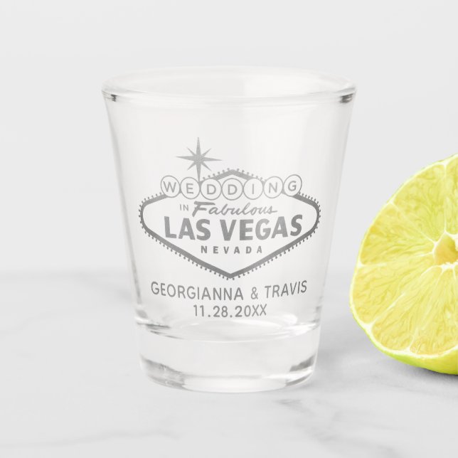 Verre A Shot Las Vegas Mariage de la fête nuptiale Favoriser l' (Devant)