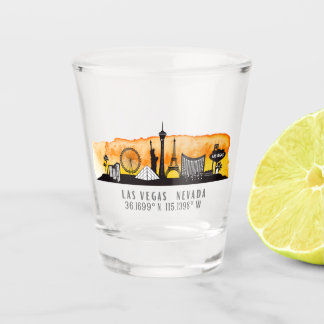 Verre A Shot Las Vegas Skyline Latitude et Longitude