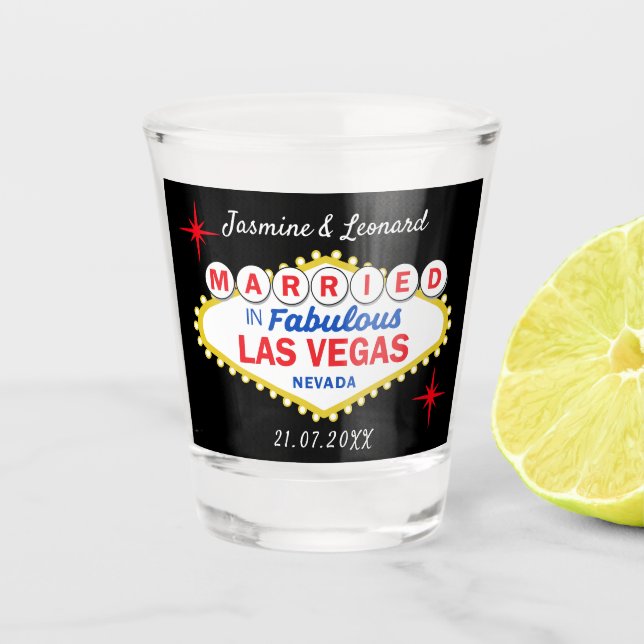 Verre A Shot Las Vegas Wedding Party Favor (Devant)