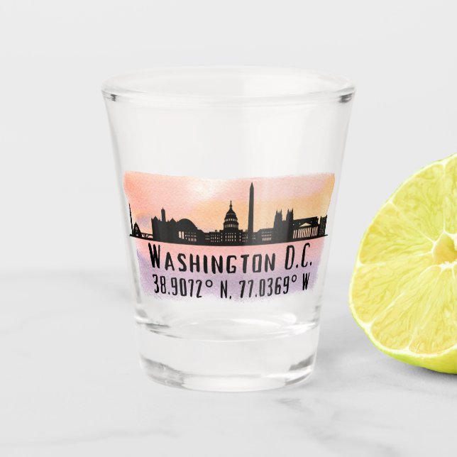 Verre A Shot Latitude et longitude de la ligne Skyline de Washi (Devant)