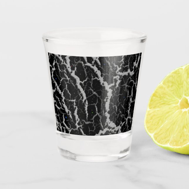 Verre A Shot Lave de l'espace fissuré - Argent (Devant)