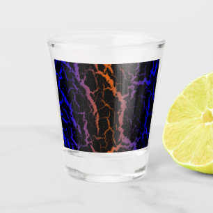 Verre A Shot Lave spatiale fissurée - Bleu/Orange