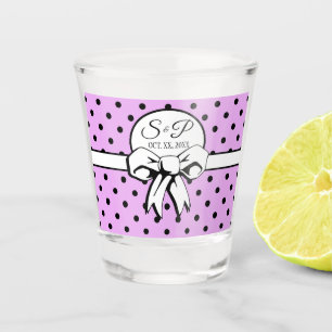 Verre A Shot Lavender Black Pois Bow Mariage personnalisé