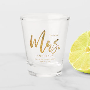 Verre A Shot L'avenir La Parties scintillant d'or Mme Mariage s