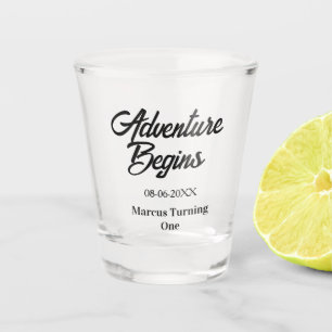 Verre A Shot L'aventure commence date nom 1er anniversaire simp