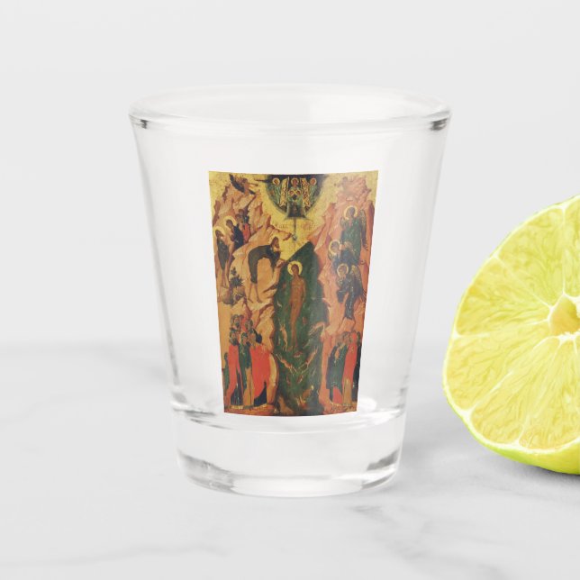 Verre A Shot Le baptême de Jésus-Christ icône byzantine (Devant)