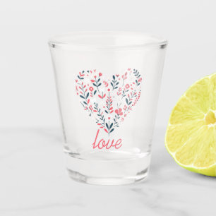 Verre A Shot Le coeur floral de Valentine