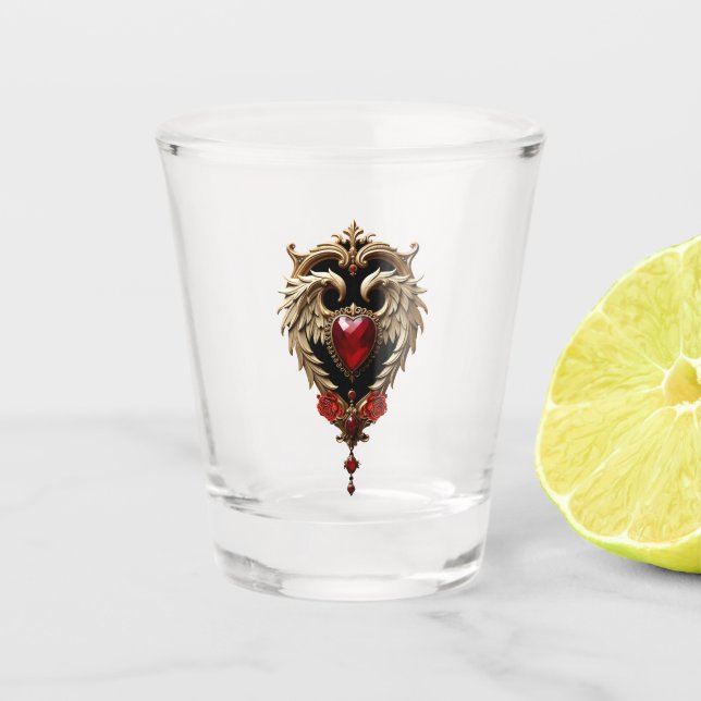 Verre A Shot Le coeur gothique du feu et de l'or (Devant)