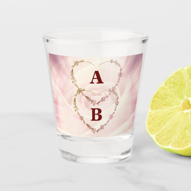 Verre A Shot Le design de la Saint-Valentin Shot Glass. (Devant)