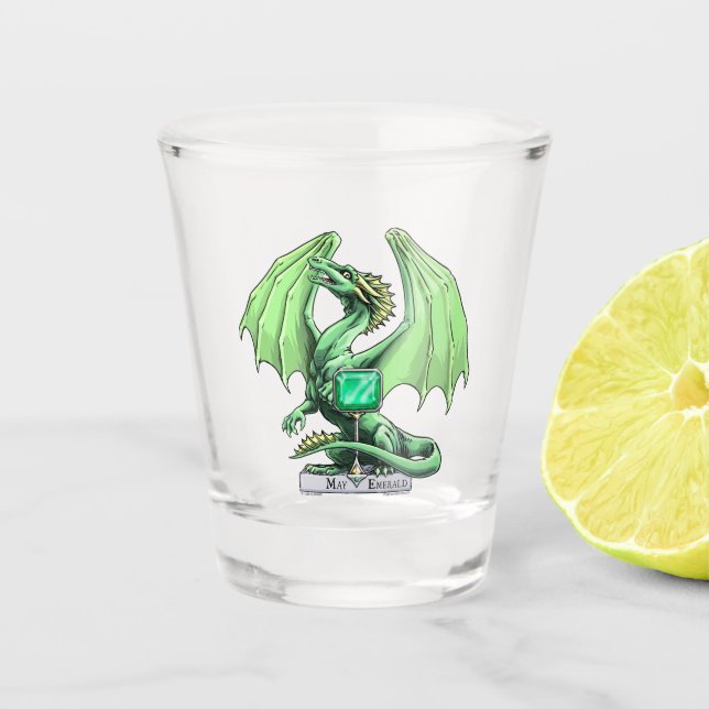 Verre A Shot Le dragon de Pierre de naissance de May : Emerald (Devant)