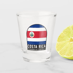 Verre A Shot Le drapeau du Costa Rica Emblem Vintage