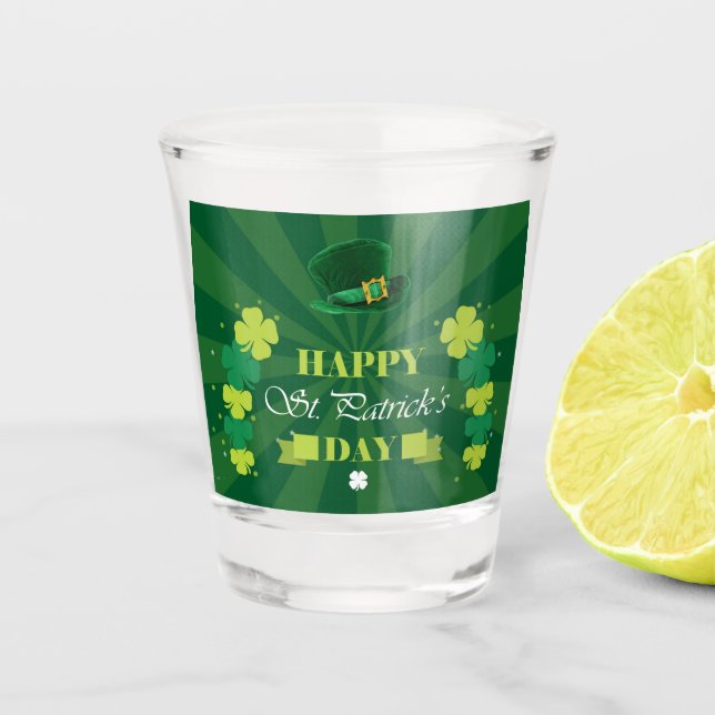 Verre A Shot Le jour de St Patrick heureux (Devant)