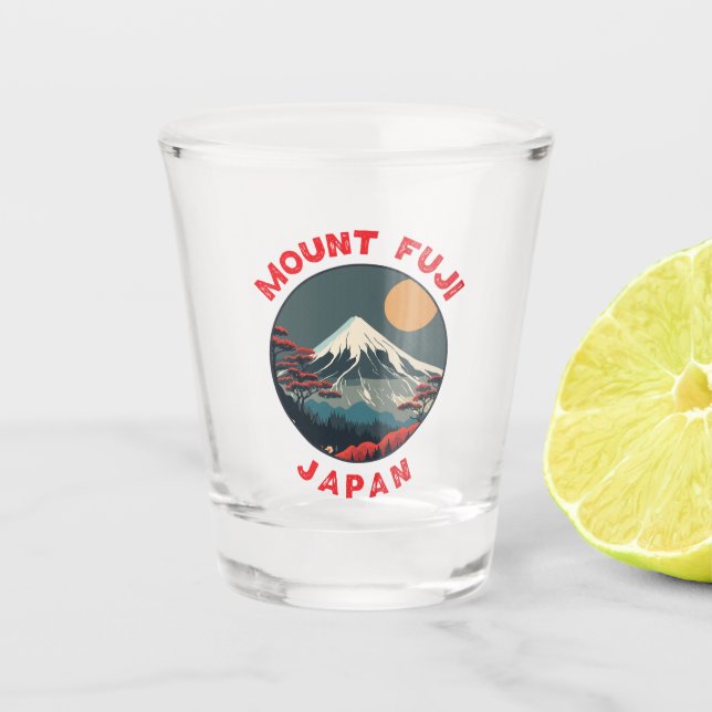 Verre A Shot Le Mont Fuji Japon cercle en détresse (Devant)