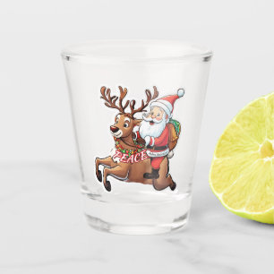 Verre A Shot Le Père Noël avec des cadeaux de paix