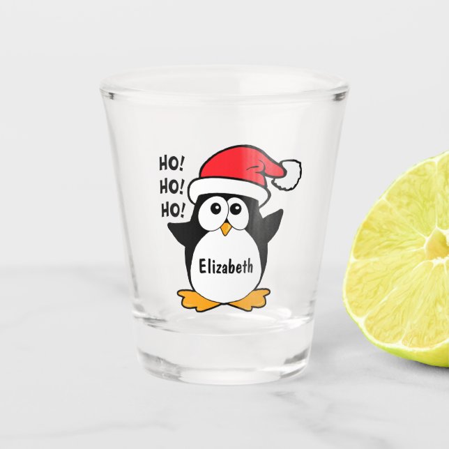 Verre A Shot Le pingouin mignon de Noël personnalisent (Devant)