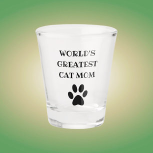 Verre A Shot Le plus grand chat maman texte personnalisé person