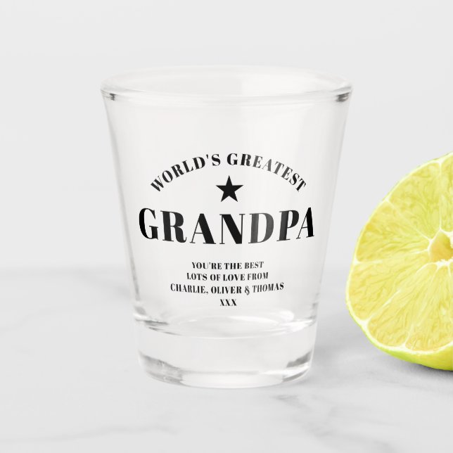 Verre A Shot Le plus grand GRANDPA noir personnalisé au monde (Devant)