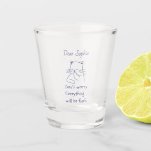 Verre A Shot Le sourire et l'encouragement du chat