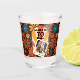 Verre A Shot L'énergie florale des années 60 de Retro