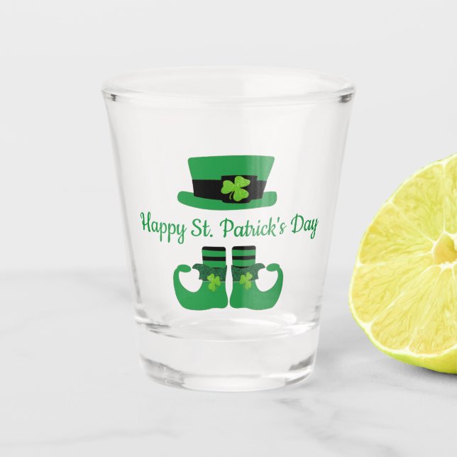 Verre A Shot Leprechaun St. Patrick's Day Party Green Black (Devant)