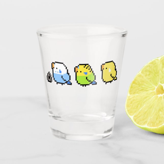 Verre A Shot Les Budgies Pixel (Devant)
