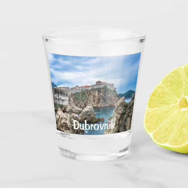Verre A Shot Les murs de Dubrovnik vue mer (Devant)