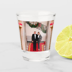 Verre A Shot Les pas de Noël Président Donald Trump & Melania