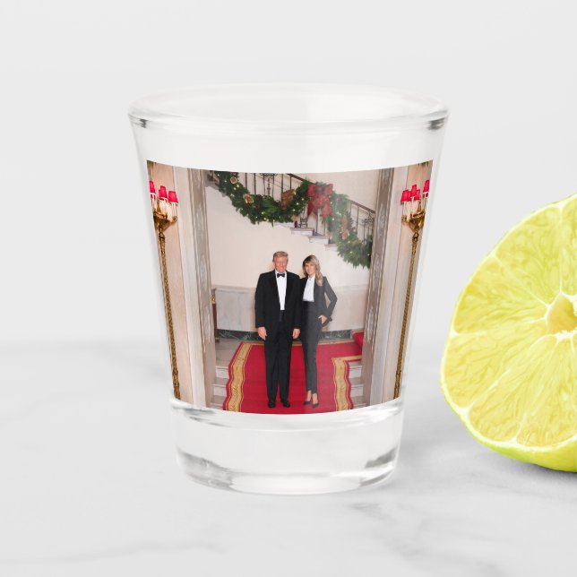 Verre A Shot Les pas de Noël Président Donald Trump & Melania (Devant)