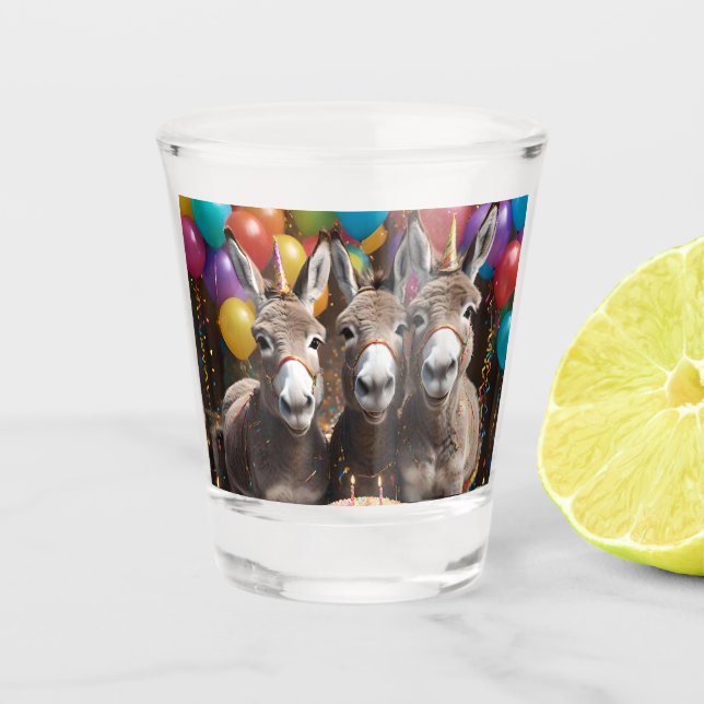 Verre A Shot Les Triplés D'Âne Fêtent Leur Anniversaire, (Devant)