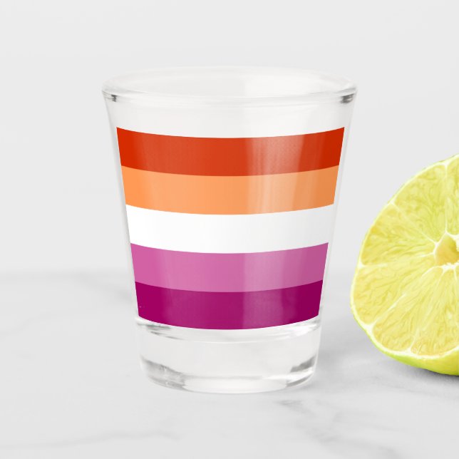 Verre A Shot Lesbian Pride Flag LGBTQ (Devant)