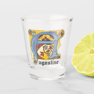 VERRE A SHOT LETTRE BLEUE MOYENNE ET ROUGE LIVRE ÉCLAIRÉ A