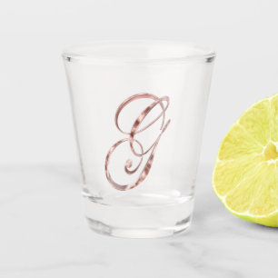 Verre A Shot LETTRE Élégante MONOGRAPHIQUE G Rose Gold Chic
