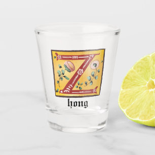 Verre A Shot LETTRE Florale MOYENNE ÉCLAIRÉE Z MONogramme