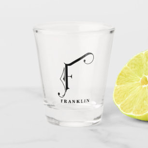 Verre A Shot Lettre monographique personnalisée F avec nom